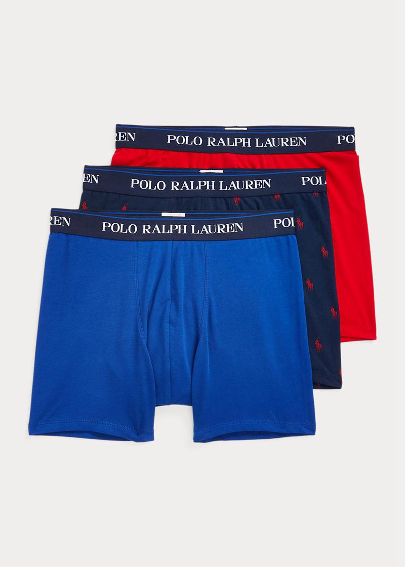 Calzoncillos Polo Ralph Lauren Hombre Stretch Cotton 3-Pack Chile Azules AWXJE-1047